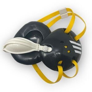 Adidas Response Wrestling Headgear Earguards Black Yellow Straps White Chin Cup